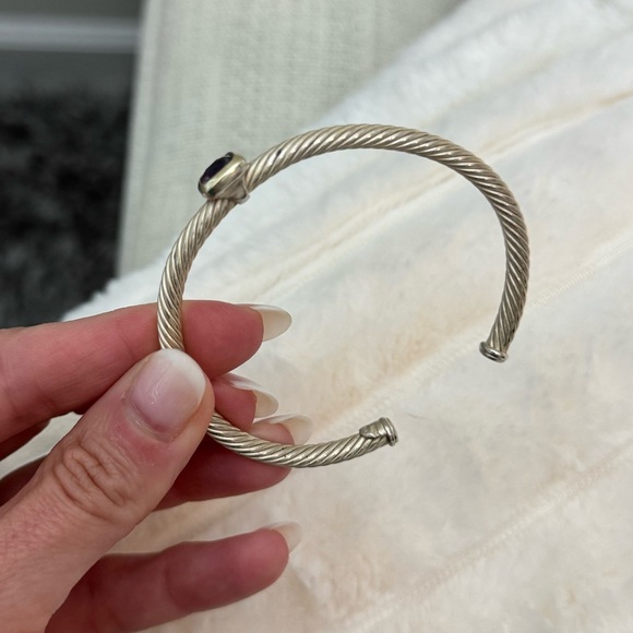 DAVID YURMAN Sterling Silver Amethyst 4mm Noblesse Cable Bracelet - Picture 4 of 15